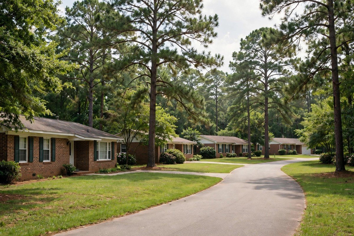 Skyline and neighborhoods of Acworth, Georgia