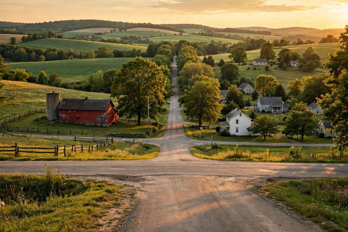 Skyline and neighborhoods of Airville, Pennsylvania