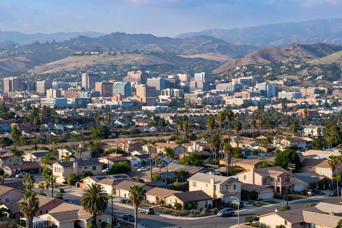 Avalon city skyline, slab leak service area