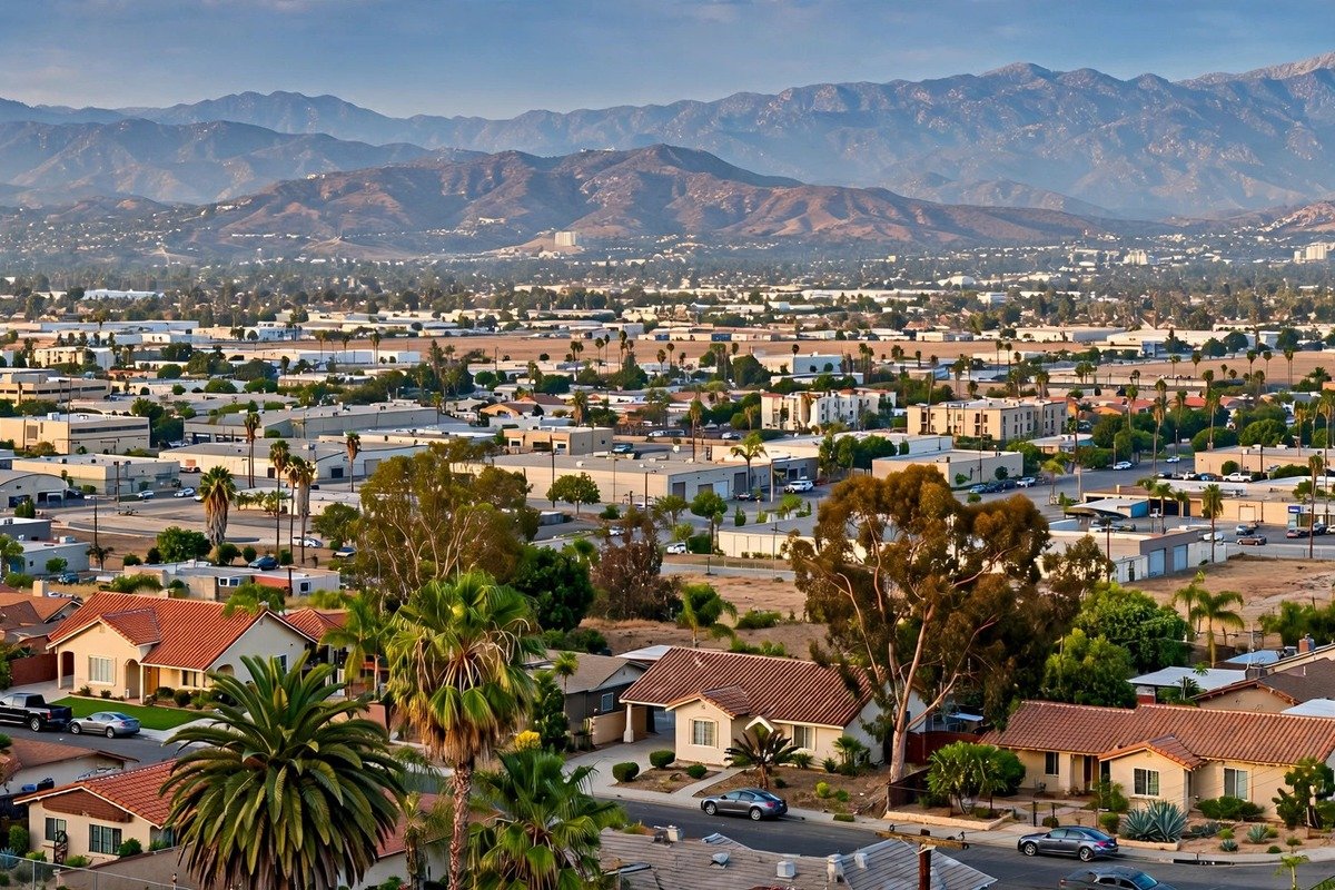 Baldwin Park California skyline, slab leak service area
