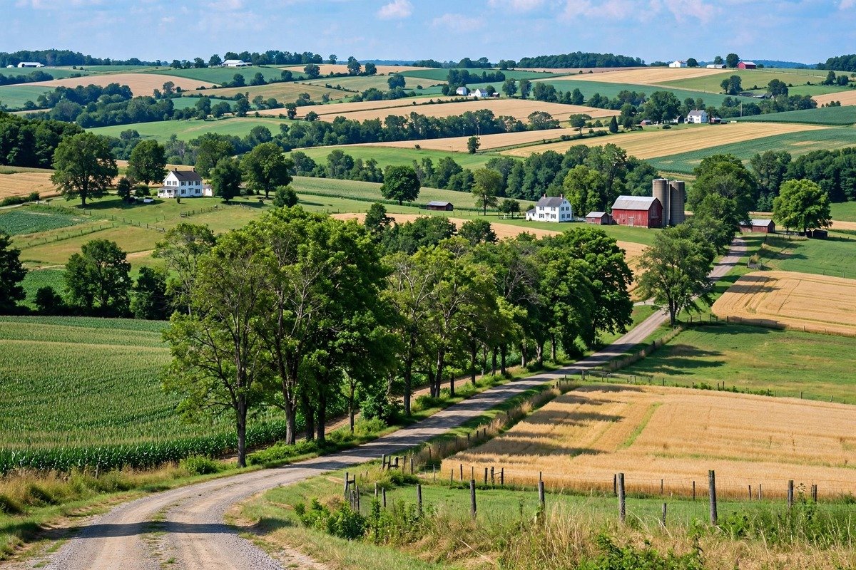 Skyline and neighborhoods of Bart, Pennsylvania
