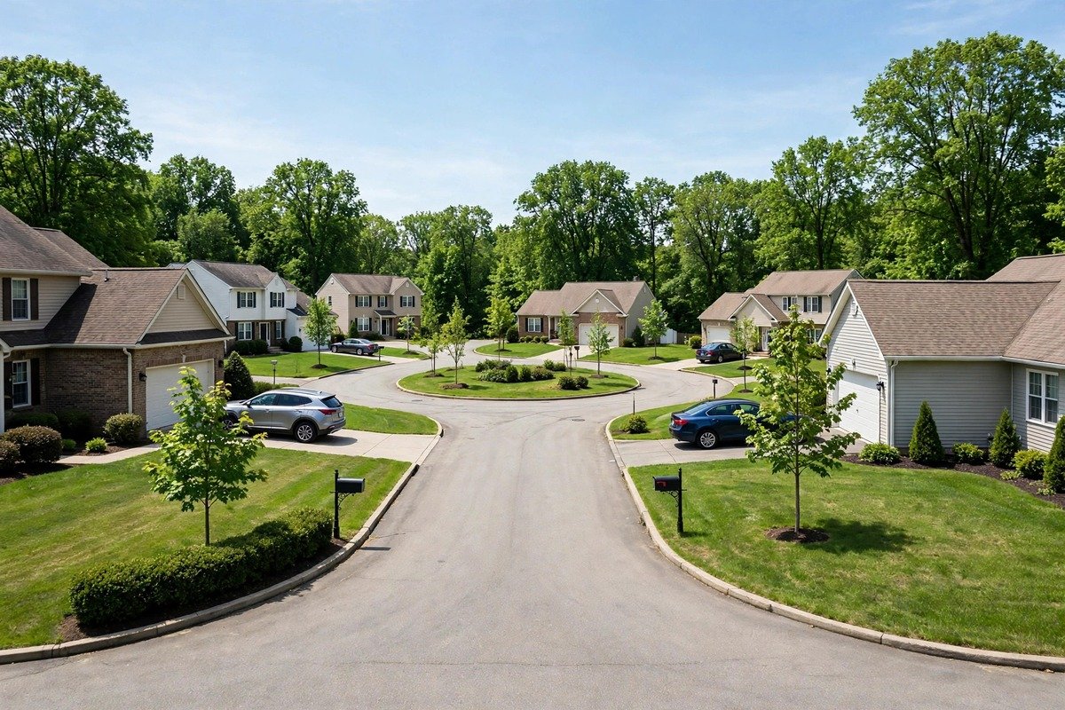 Skyline and neighborhoods of Bausman, Pennsylvania