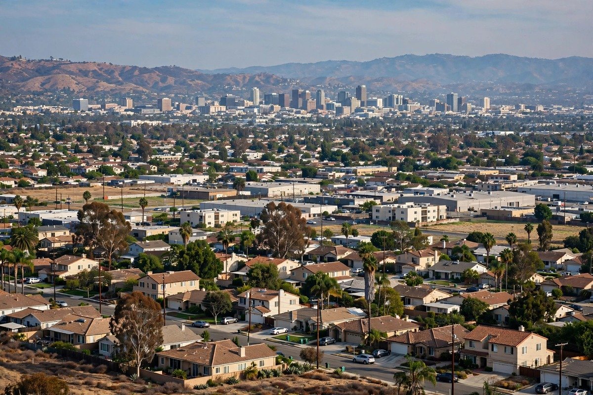 Bell California skyline, slab leak service area