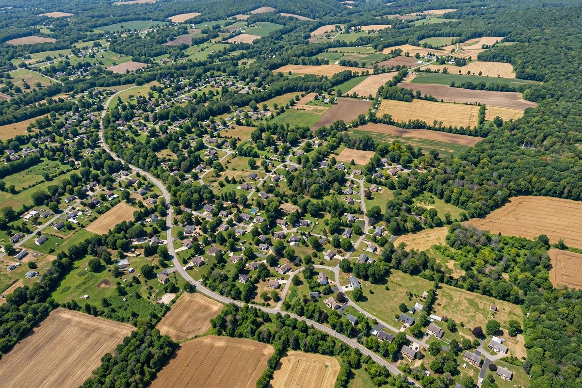 Skyline and neighborhoods of Blue Ball, Pennsylvania