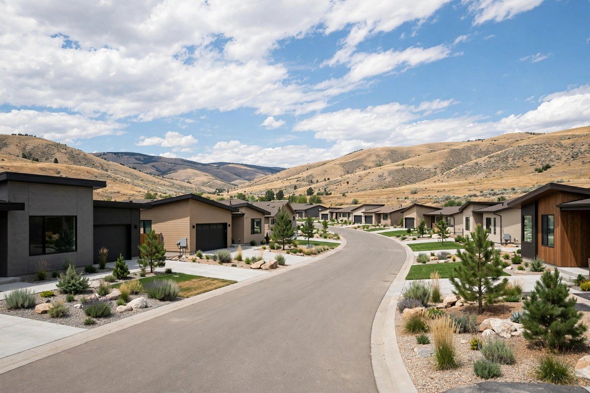 Skyline and neighborhoods of Boise, Idaho