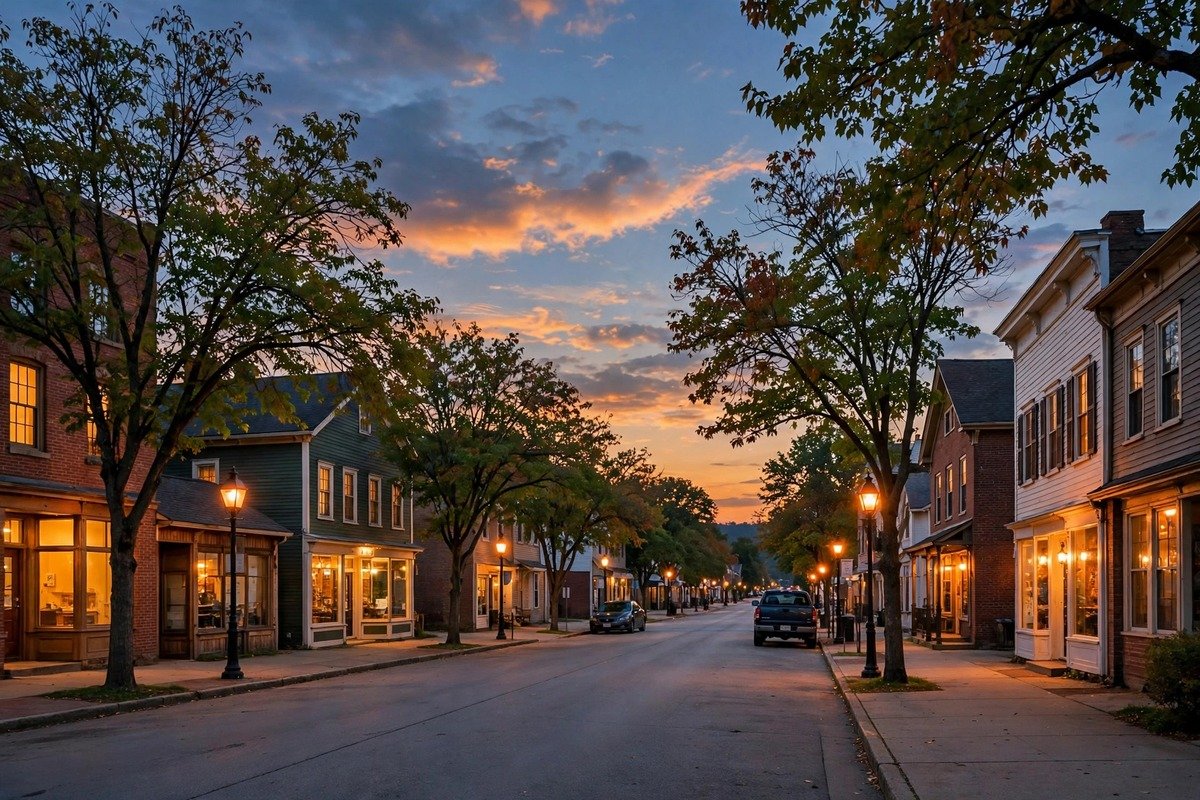 Skyline and neighborhoods of Bowmansville, Pennsylvania