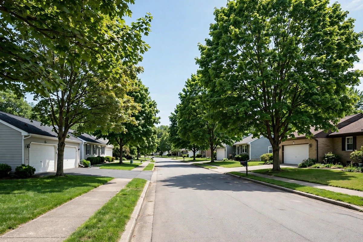 Skyline and neighborhoods of Brownstown, Pennsylvania