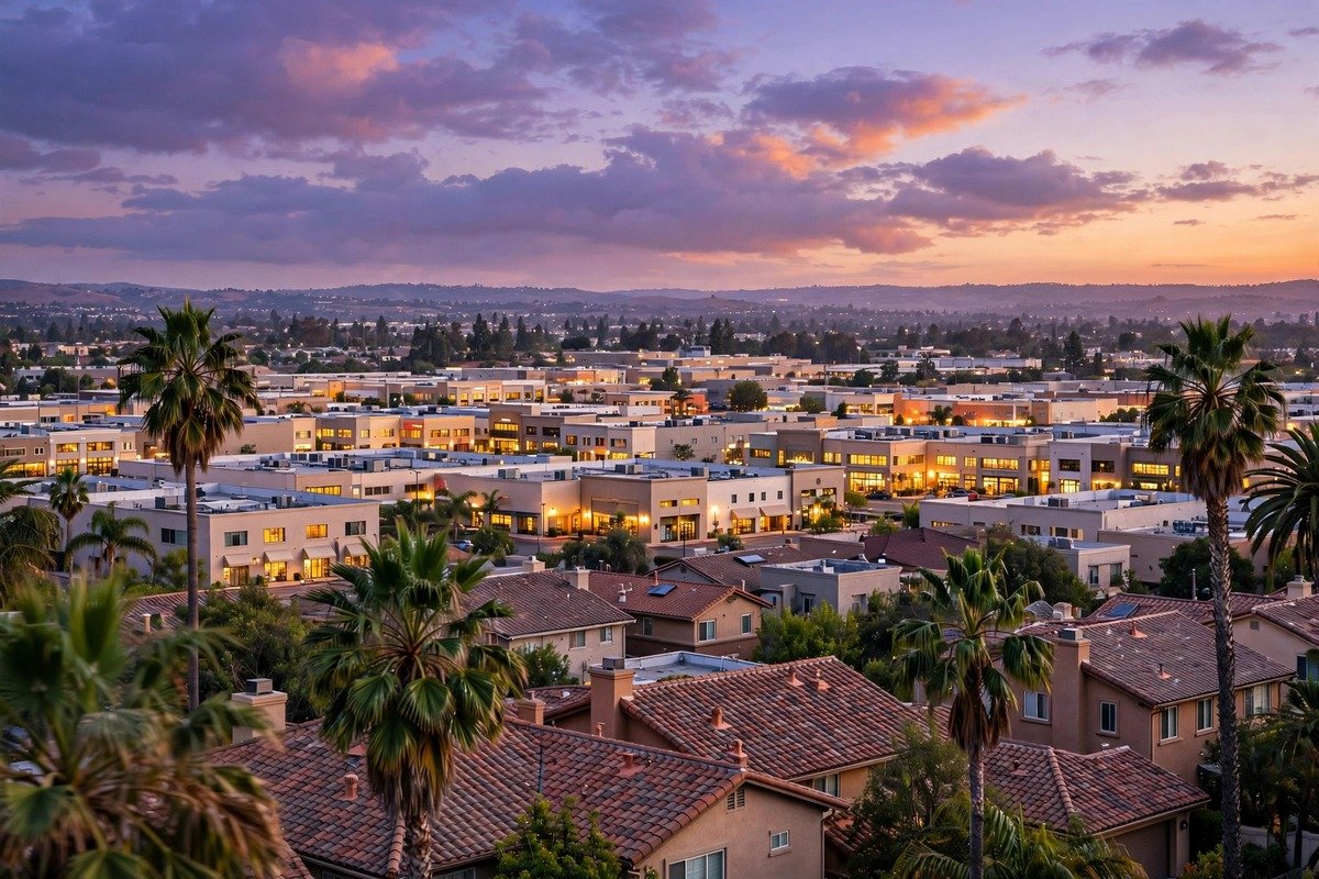 Skyline and neighborhoods of Buena Park, California