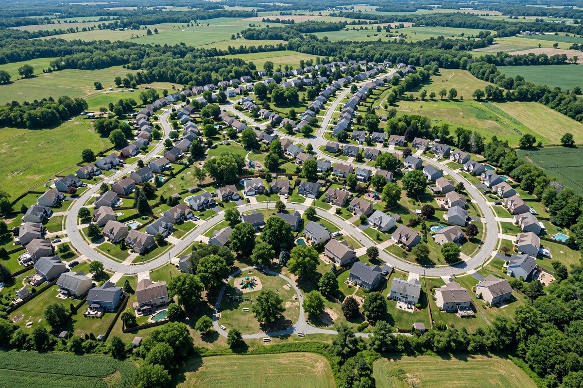 Skyline and neighborhoods of Campbelltown, Pennsylvania