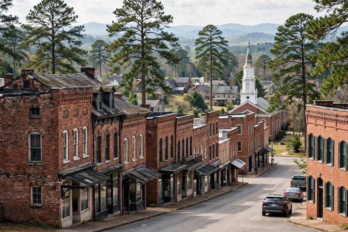Skyline and neighborhoods of Canton, Georgia