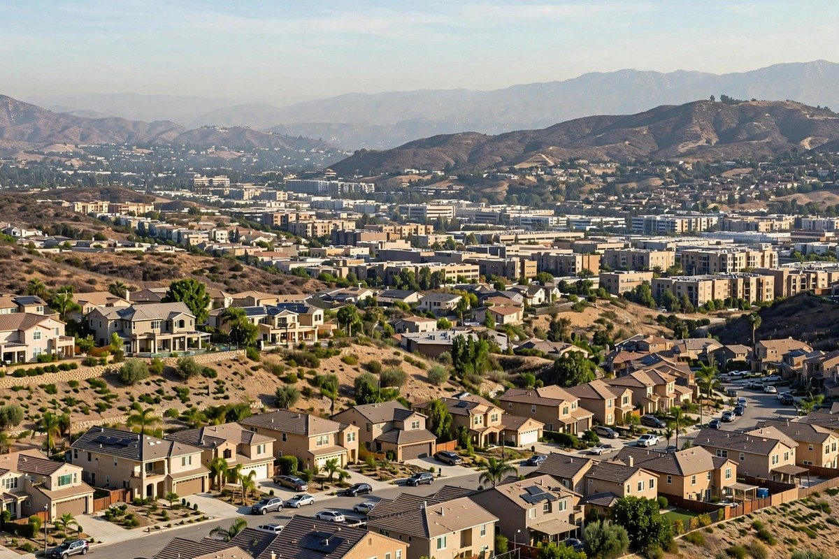 Castaic California skyline, slab leak service area