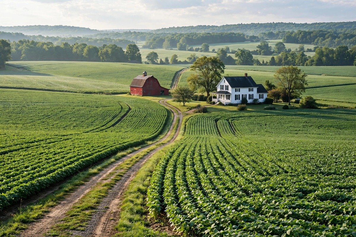 Skyline and neighborhoods of Christiana, Pennsylvania