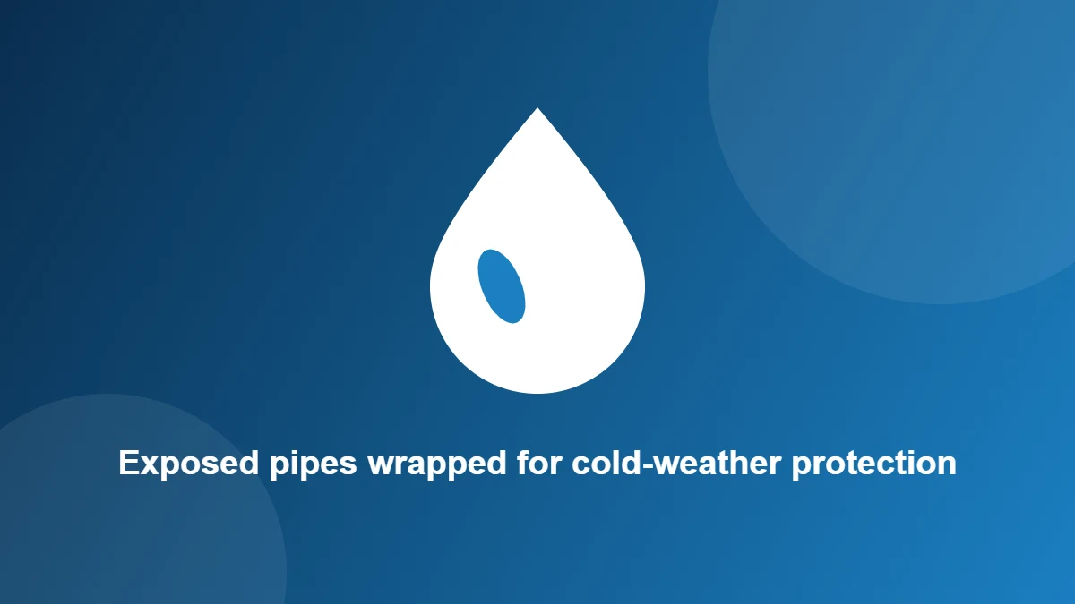 Illustration: Exposed pipes wrapped for cold-weather protection