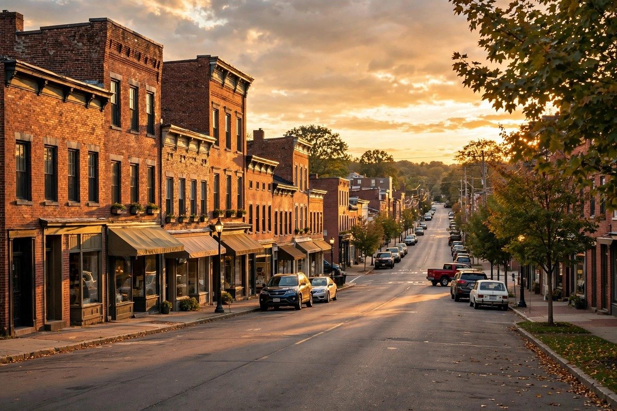 Skyline and neighborhoods of Columbia, Pennsylvania