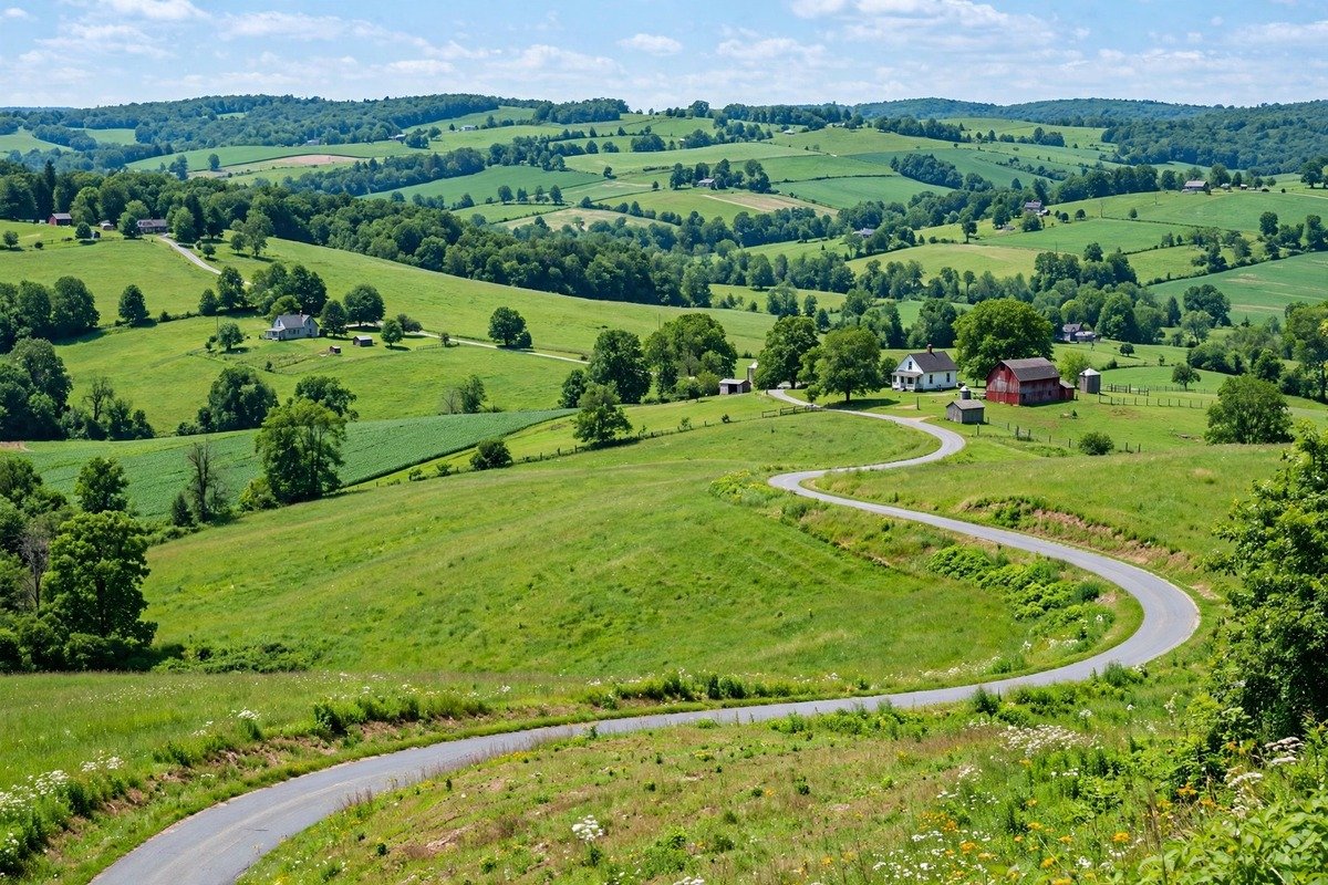 Skyline and neighborhoods of Conestoga, Pennsylvania