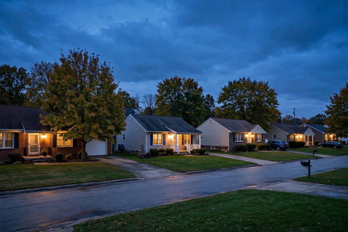 Skyline and neighborhoods of Cornwall, Pennsylvania