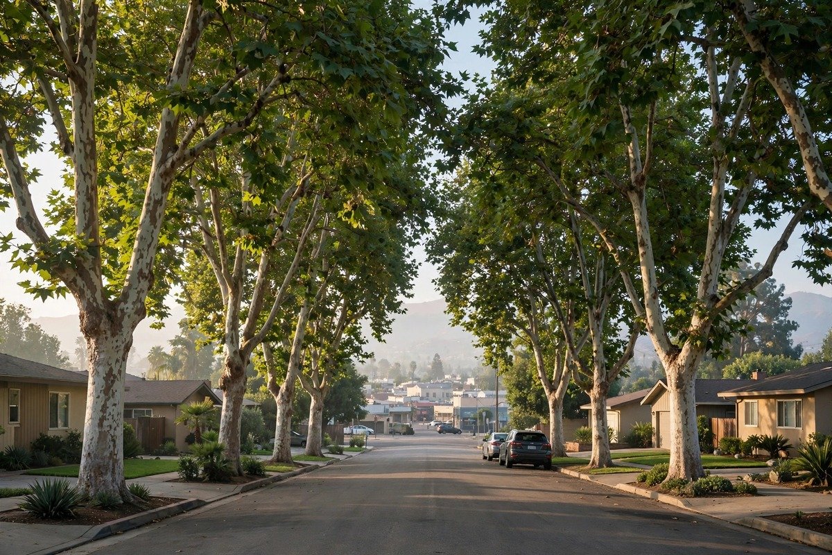 Skyline and neighborhoods of Covina, California