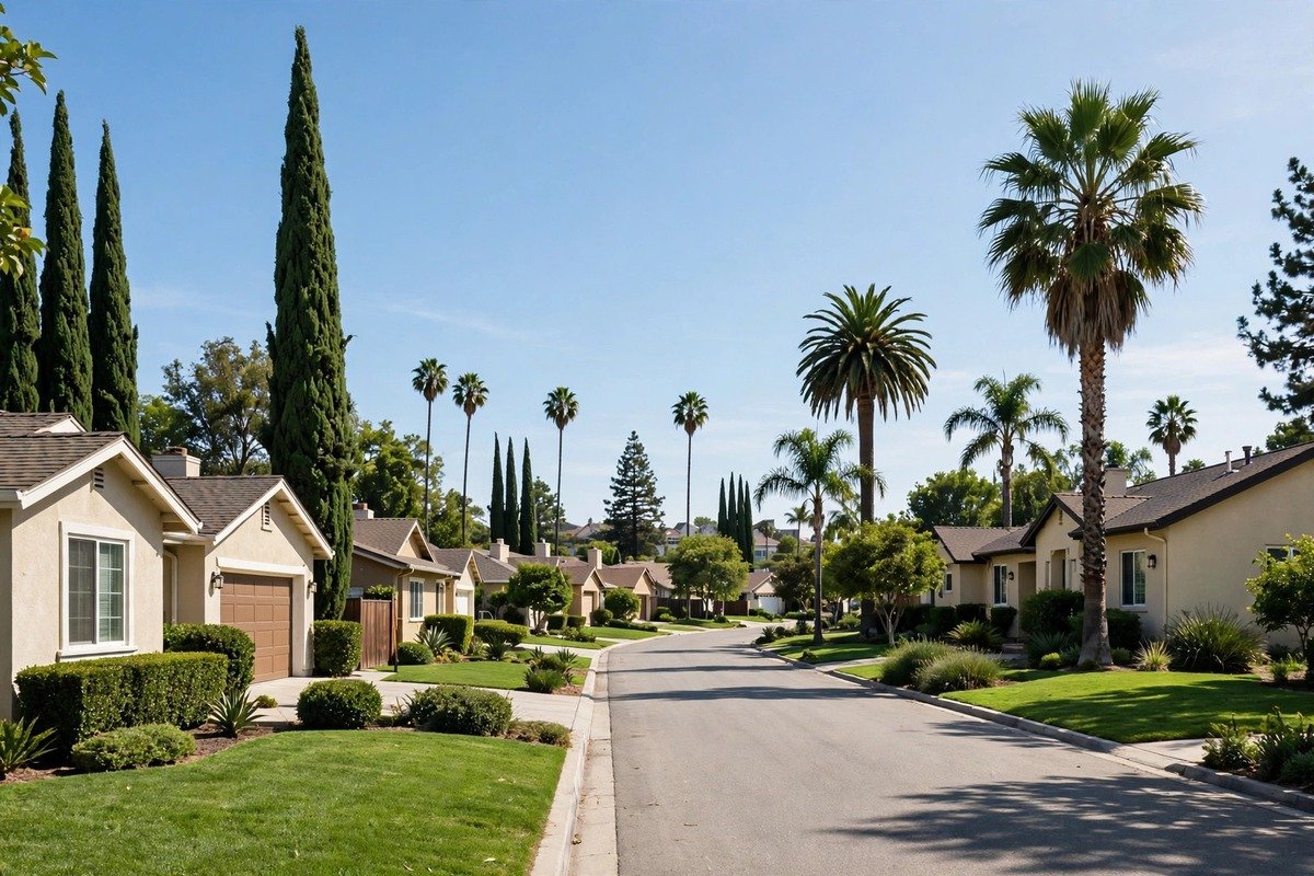 Skyline and neighborhoods of Cypress, California