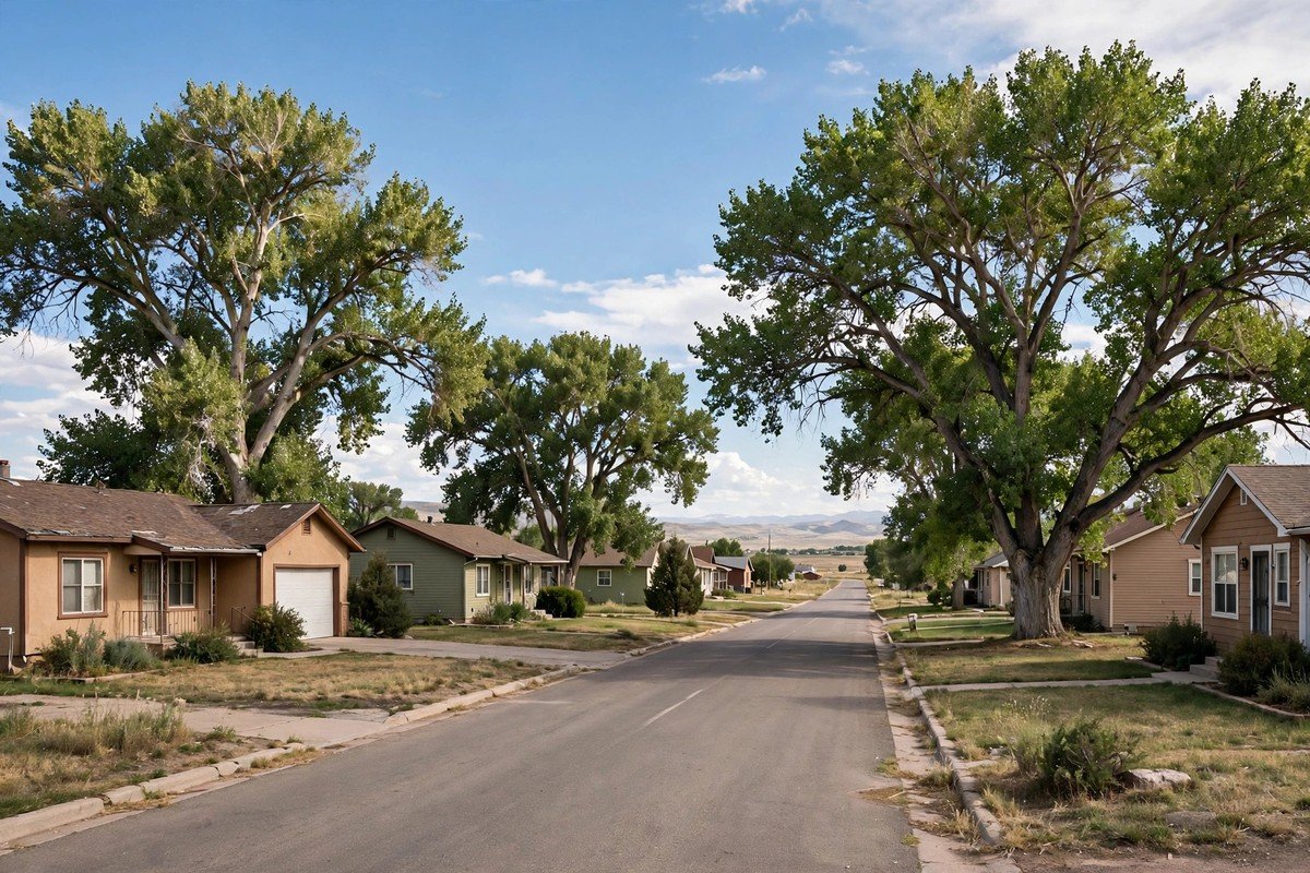 Skyline and neighborhoods of Dacono, Colorado