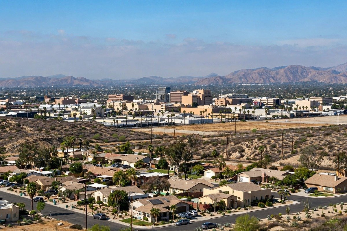 Daggett city skyline, slab leak service area