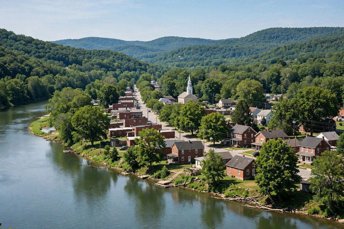 Skyline and neighborhoods of Dauphin, Pennsylvania