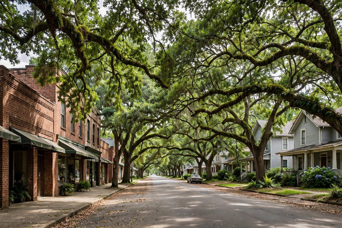 Skyline and neighborhoods of Decatur, Georgia