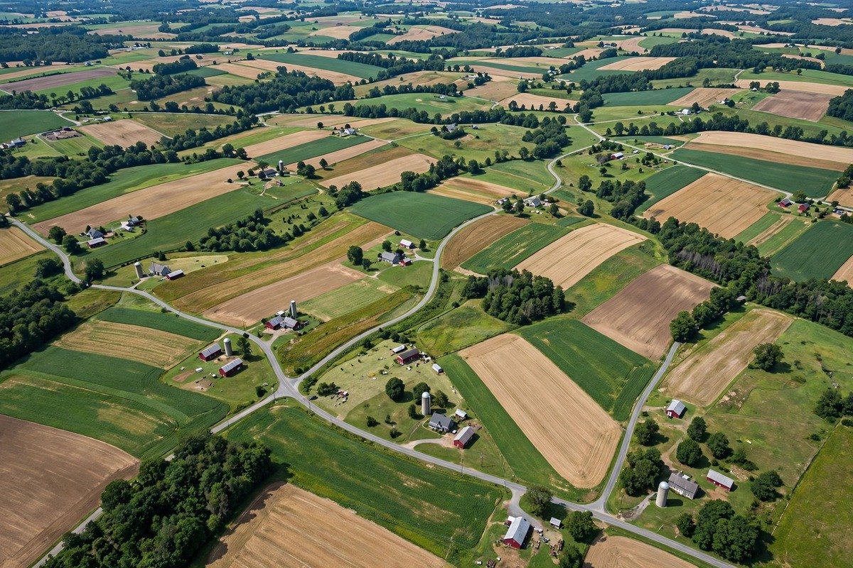 Skyline and neighborhoods of Delta, Pennsylvania