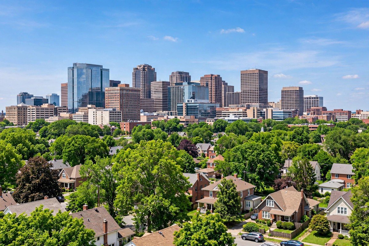 Skyline and neighborhoods of Denver, Colorado