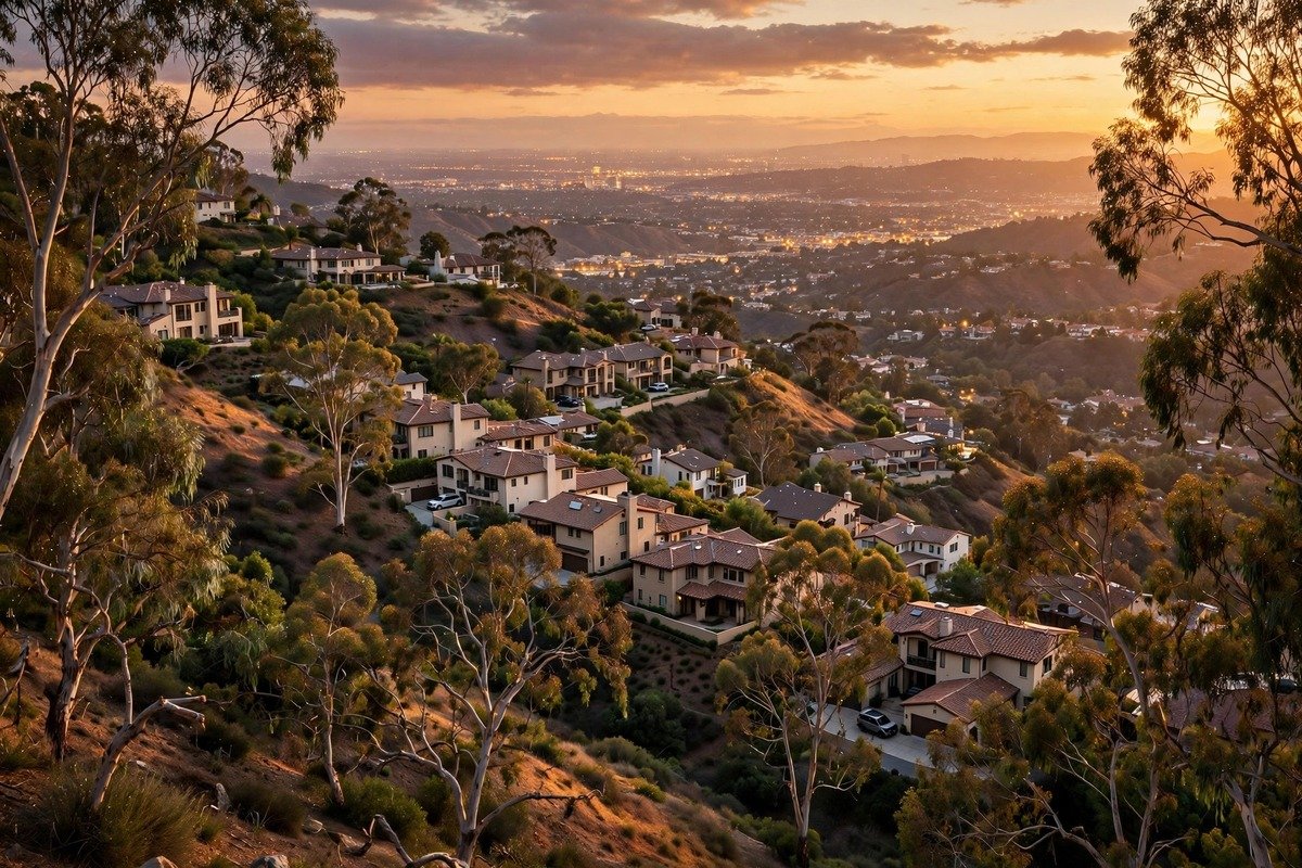 Skyline and neighborhoods of Diamond Bar, California