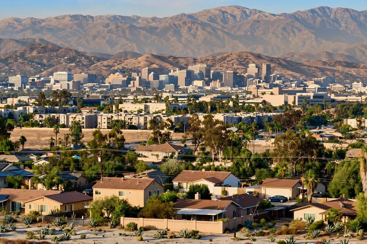 Dodgertown California skyline, slab leak service area