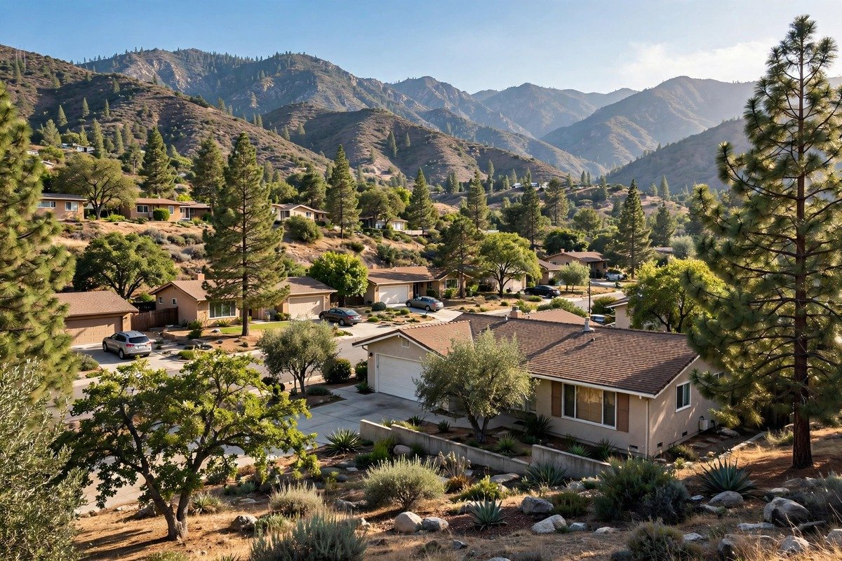 Skyline and neighborhoods of Duarte, California