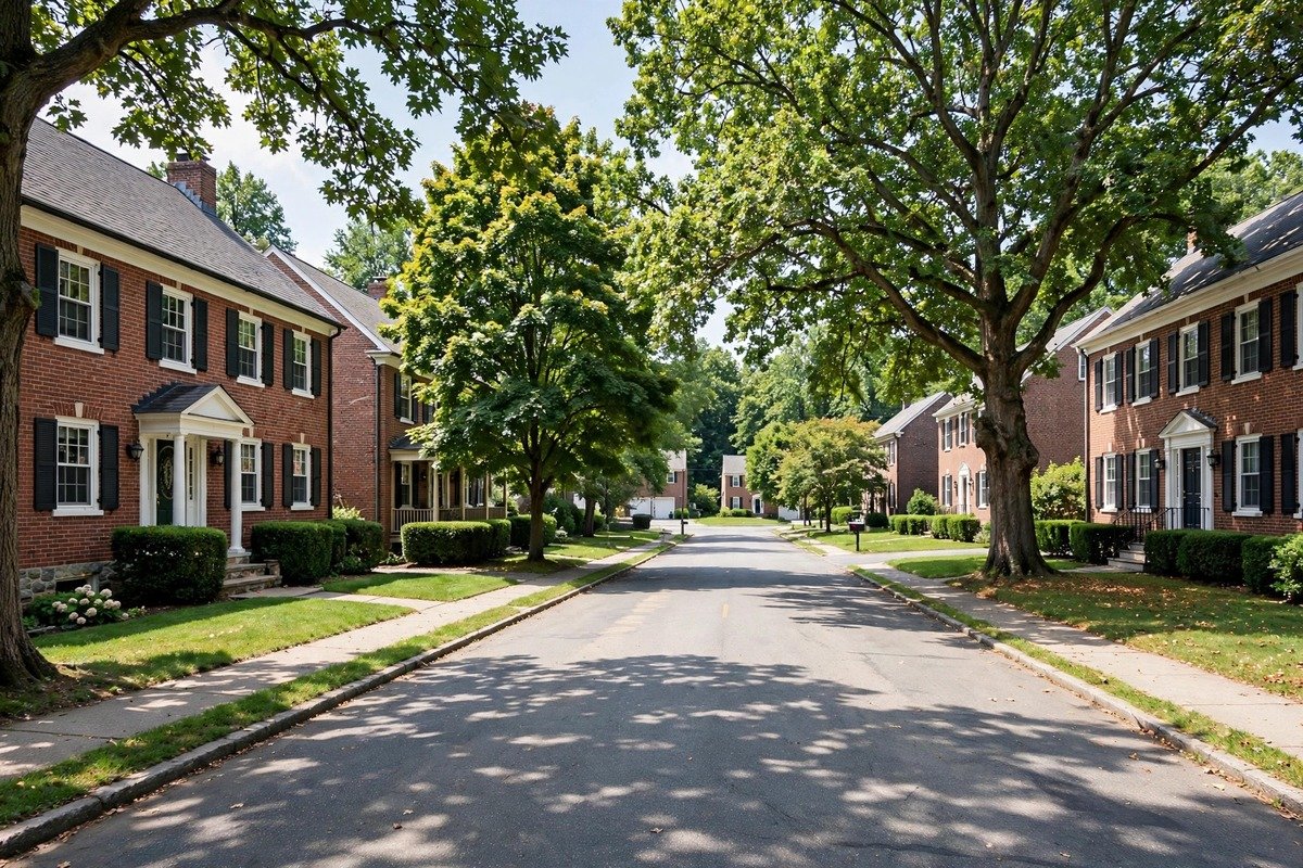 Skyline and neighborhoods of East Petersburg, Pennsylvania