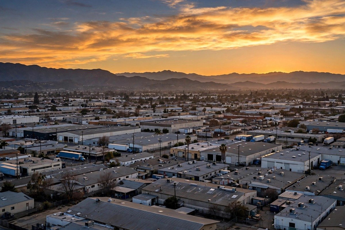Skyline and neighborhoods of El Monte, California