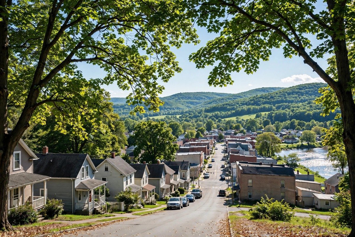 Skyline and neighborhoods of Enola, Pennsylvania