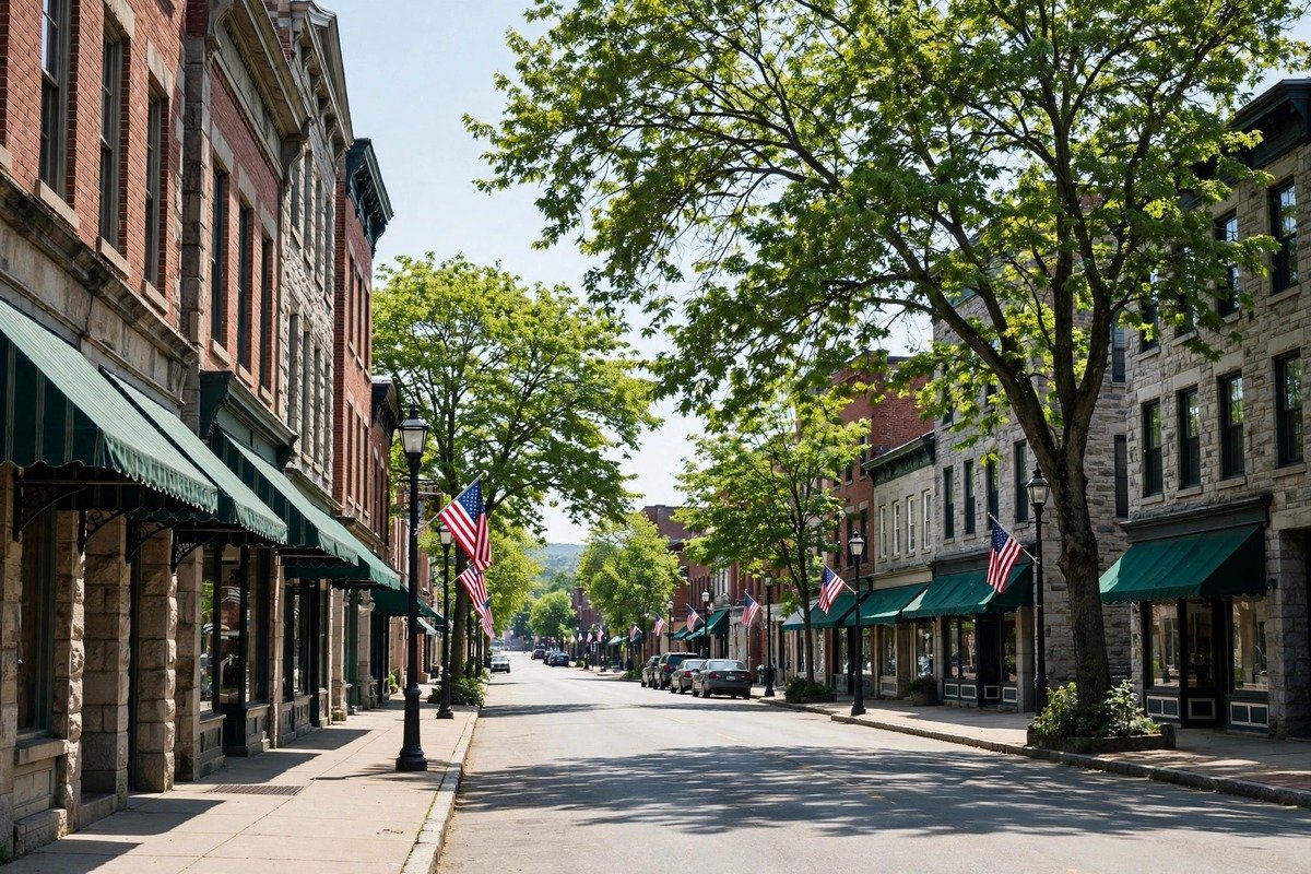 Skyline and neighborhoods of Ephrata, Pennsylvania