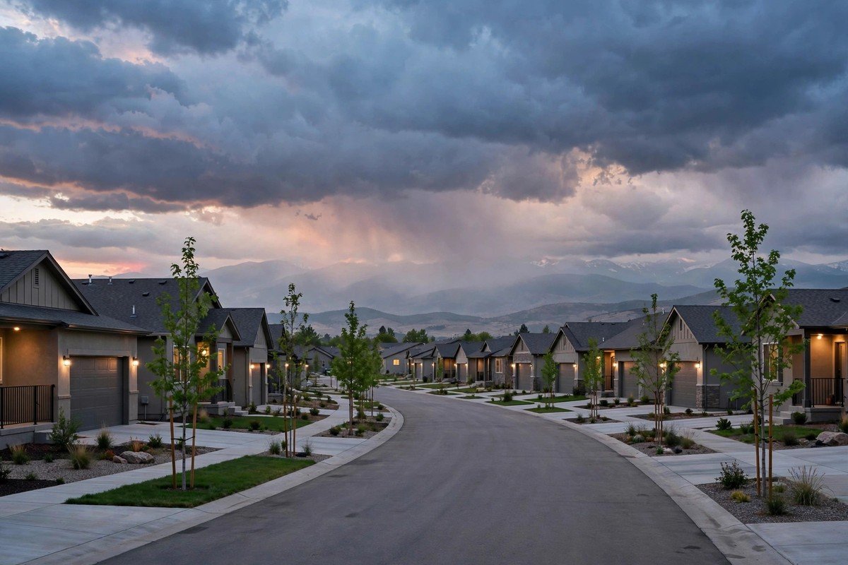 Skyline and neighborhoods of Firestone, Colorado