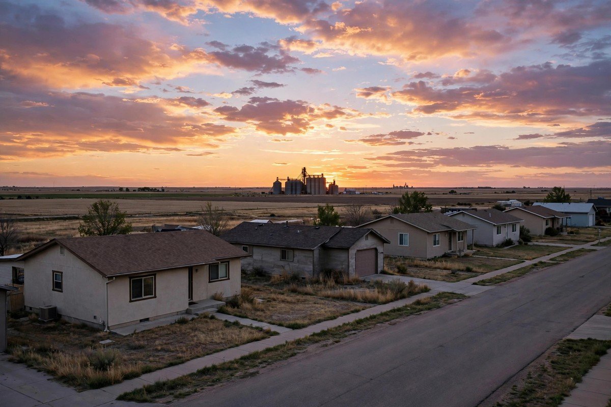 Skyline and neighborhoods of Fort Lupton, Colorado