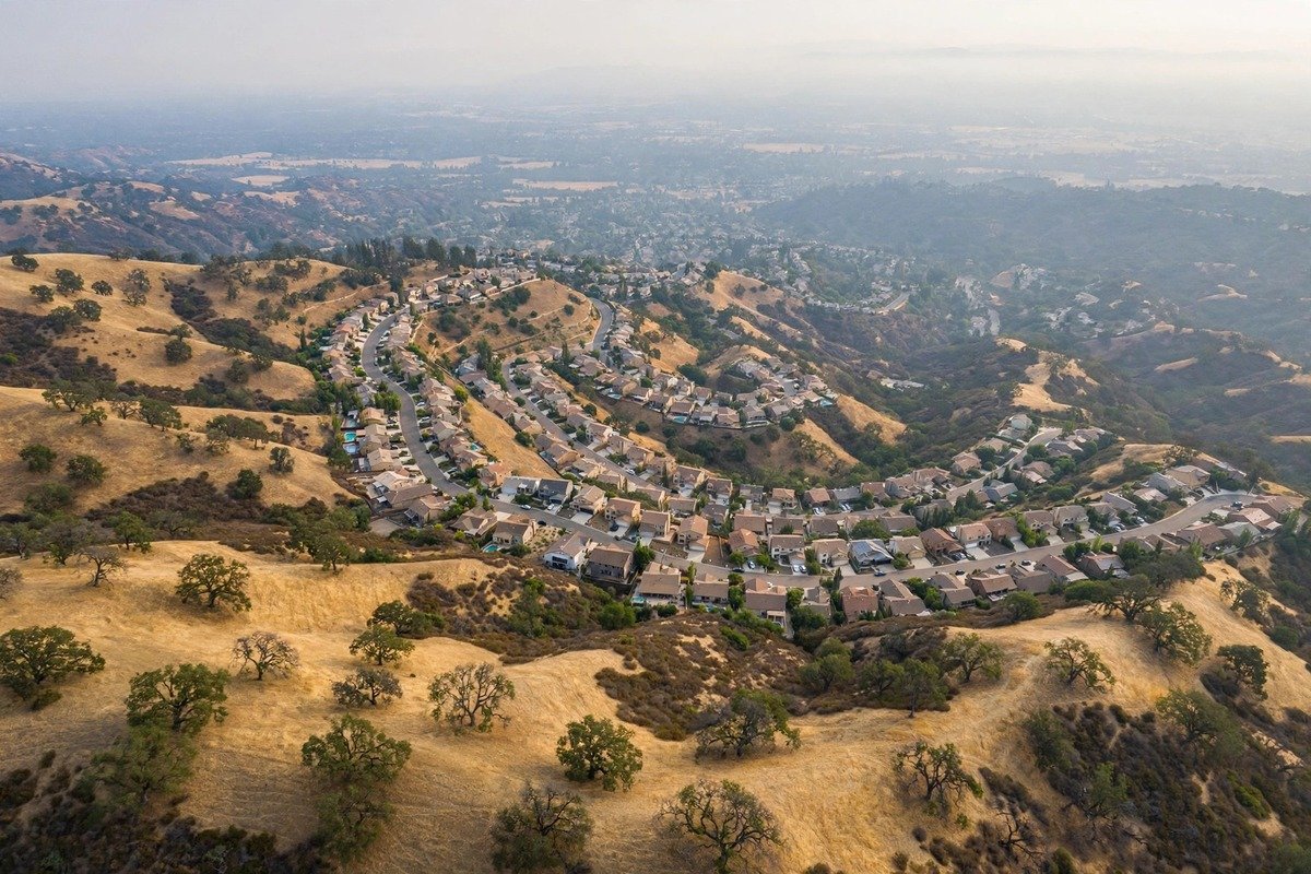 Skyline and neighborhoods of Hacienda Heights, California