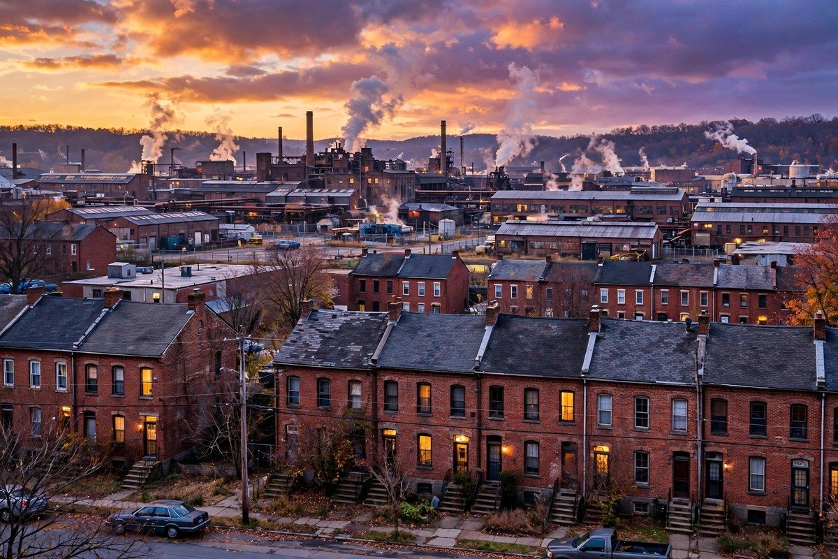 Skyline and neighborhoods of Hershey, Pennsylvania