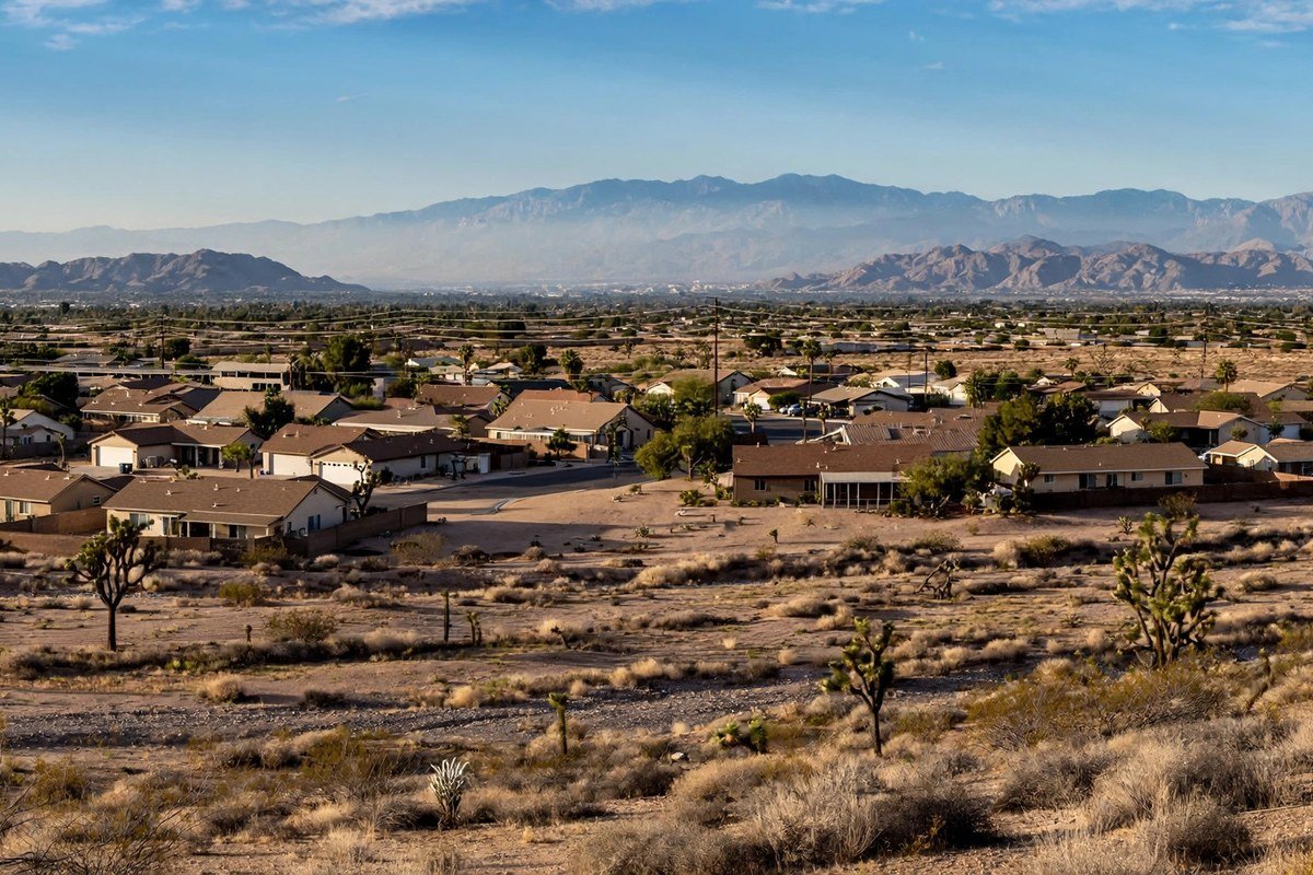 Hesperia California high desert skyline, slab leak service area