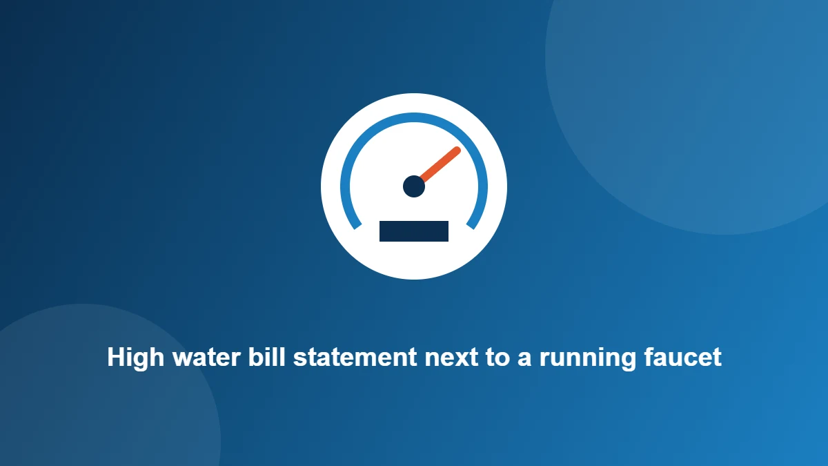 Illustration: High water bill statement next to a running faucet