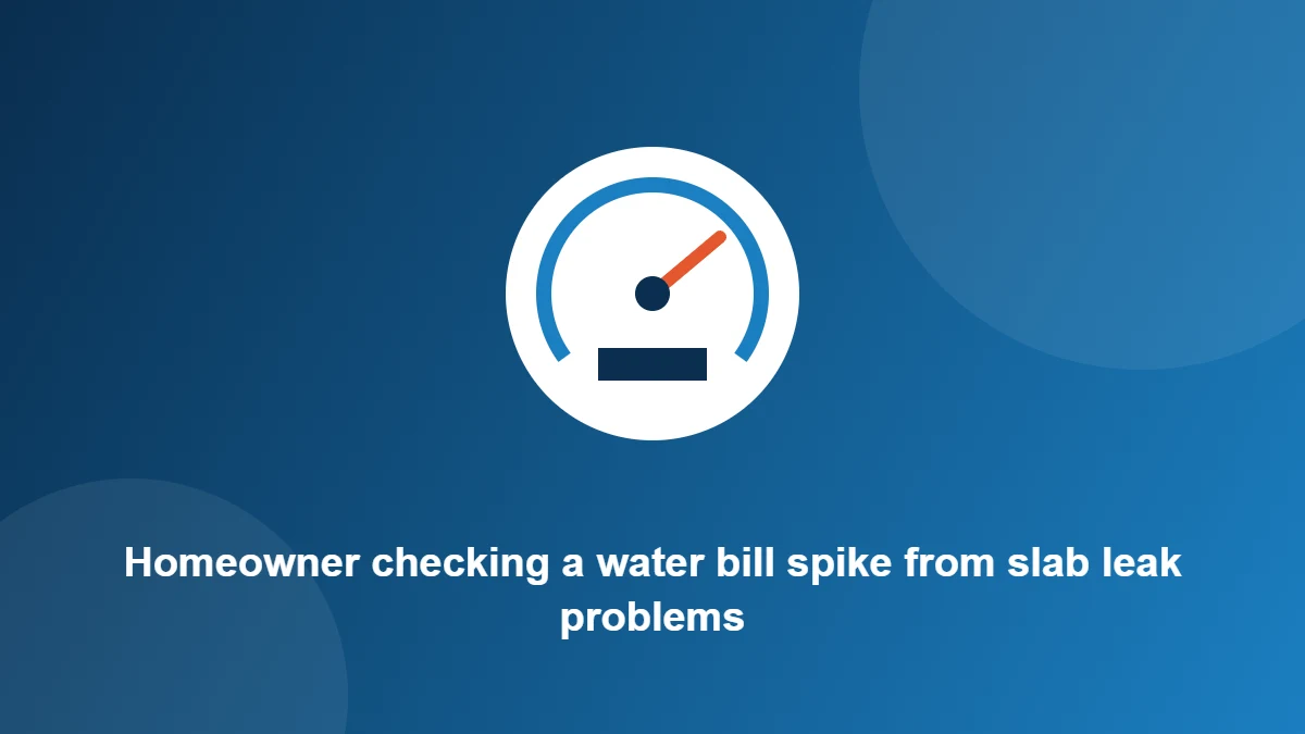 Illustration: Homeowner checking a water bill spike from slab leak problems