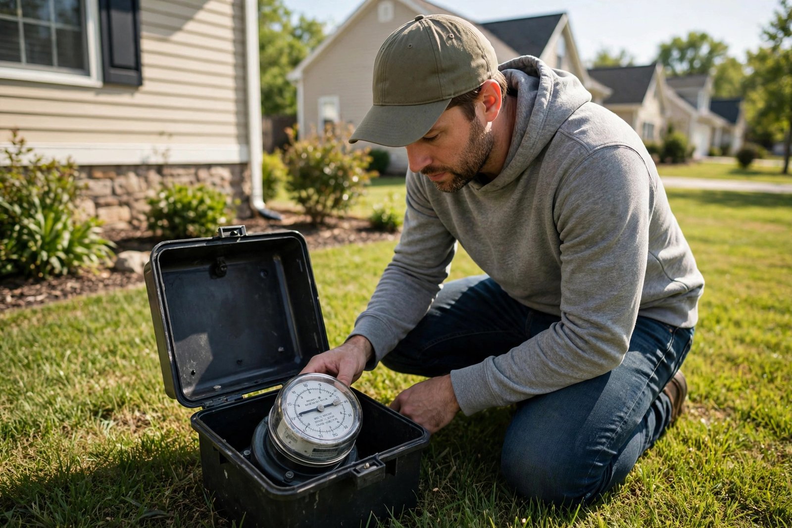 DIY water meter test showing can I find a slab leak myself at home
