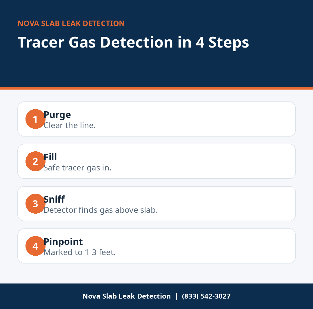 Tracer gas leak detection in 4 steps