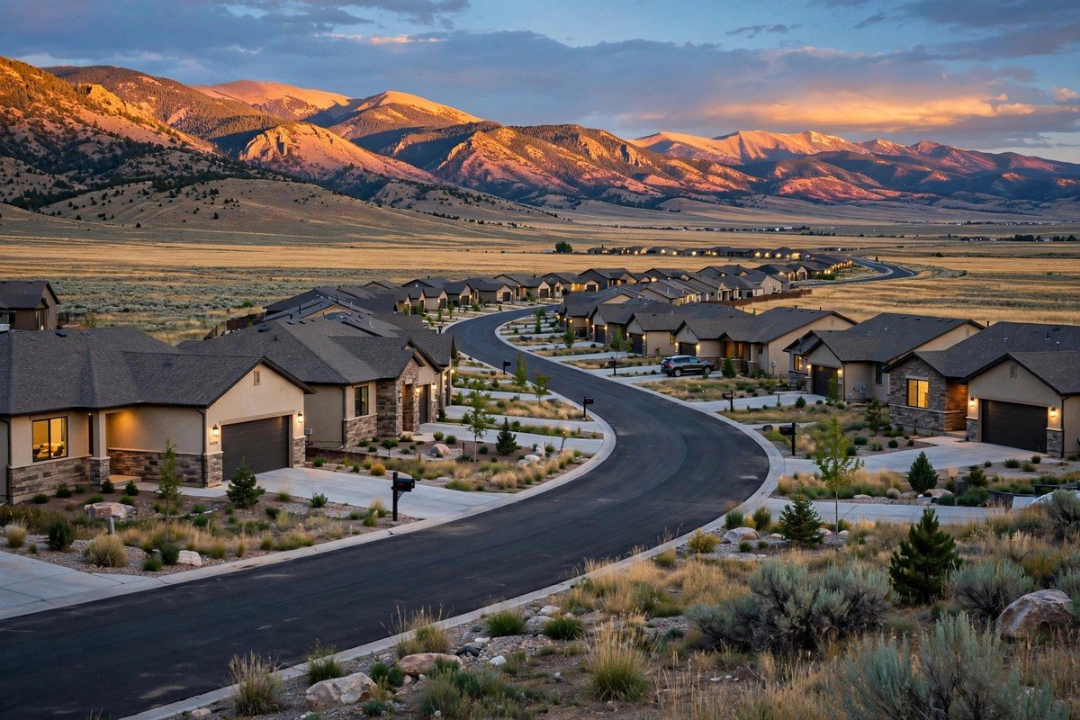 Skyline and neighborhoods of Johnstown, Colorado