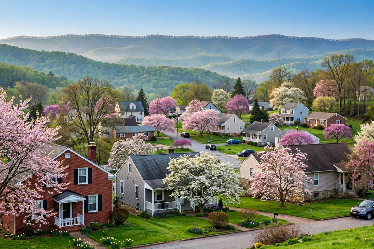 Skyline and neighborhoods of Jonestown, Pennsylvania