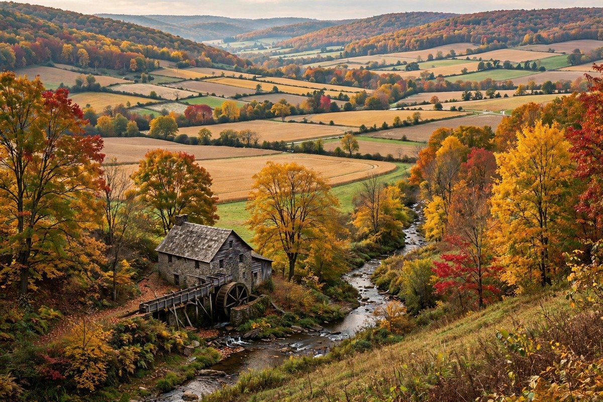 Skyline and neighborhoods of Kleinfeltersville, Pennsylvania
