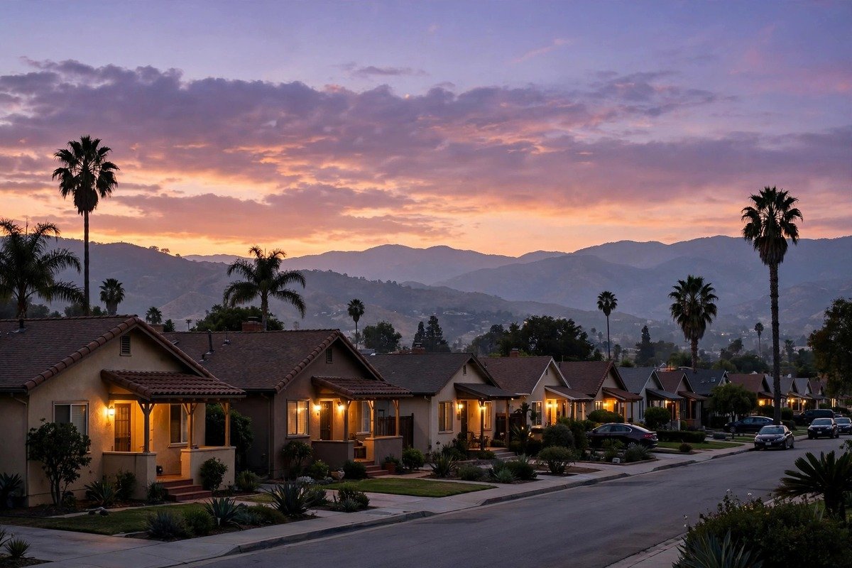 Skyline and neighborhoods of La Puente, California
