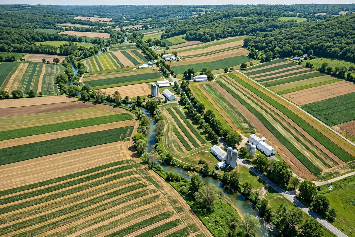 Skyline and neighborhoods of Lampeter, Pennsylvania