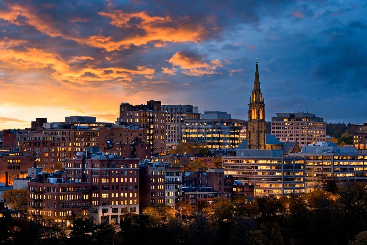Skyline and neighborhoods of Lancaster, Pennsylvania